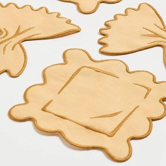 NEW IN BOX! Piecework Pasta Cocktail Napkin Set - Hostess Entertaining Gift - Picture 3 of 8